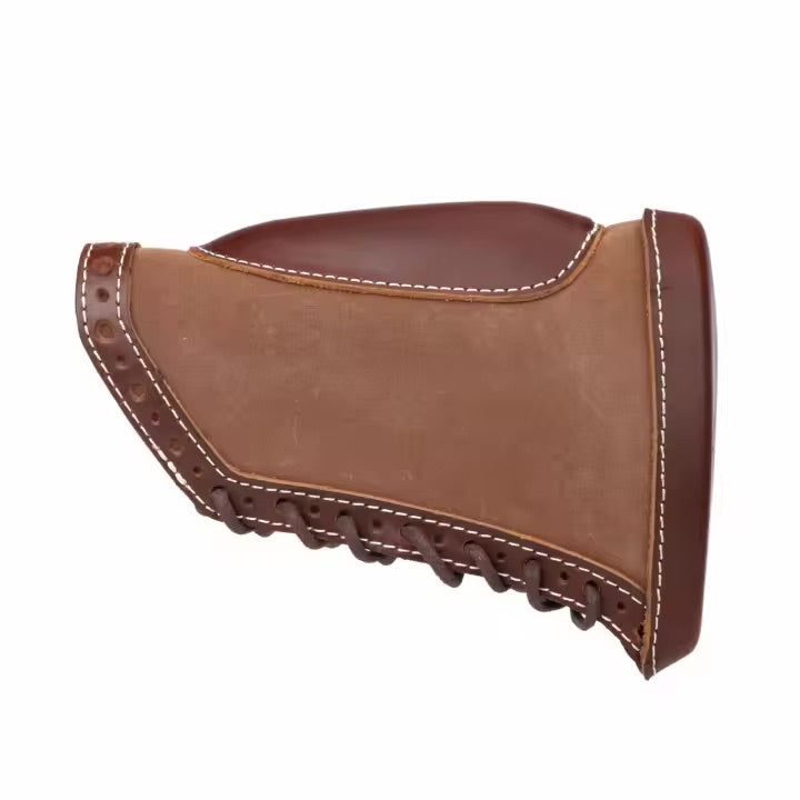 TOURBON Genuine Leather and Canvas Rifle Cheek Riser – Classic Fit for Buttstock Elevation & Ammo Storage