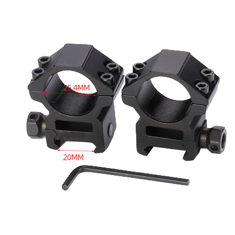 Low Profile 25.4mm Scope Rings – Fits 20mm Picatinny Rail