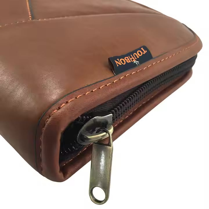 TOURBON Vintage Leather Hunting Bag – Durable & Classic Shooting Carry Case for Firearms