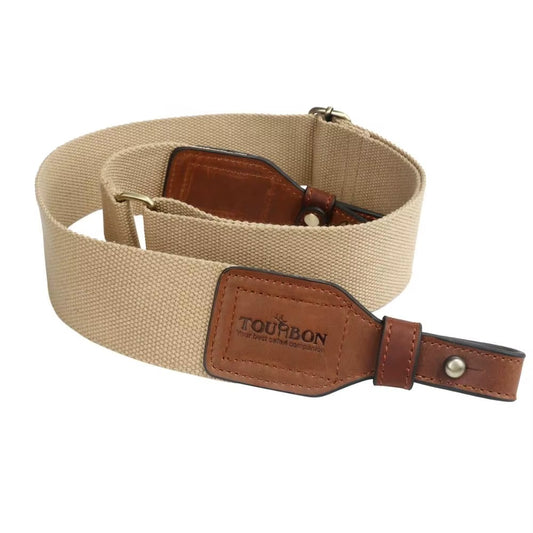 Tourbon Hunting Sling – Adjustable Cotton Webbing with Genuine Leather for Comfort and Style
