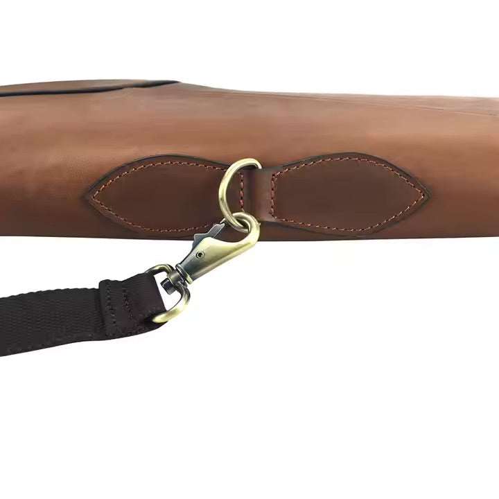 TOURBON Vintage Leather Hunting Bag – Durable & Classic Shooting Carry Case for Firearms