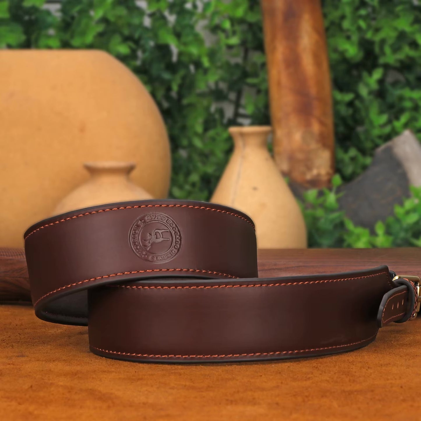 TOURBON Genuine Leather Rifle Sling – Adjustable & Classic Look for Hunting and Shooting