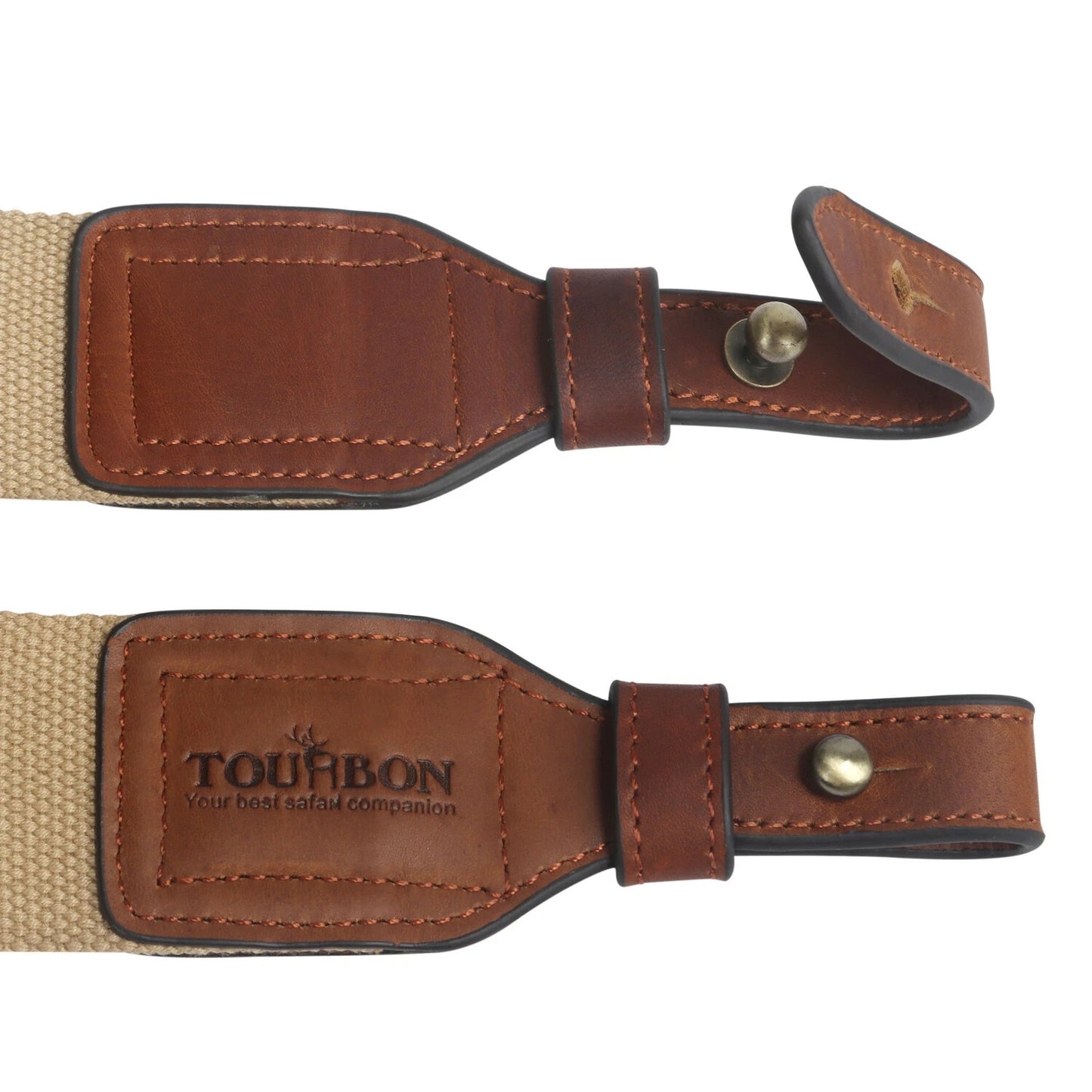 Tourbon Hunting Sling – Adjustable Cotton Webbing with Genuine Leather for Comfort and Style