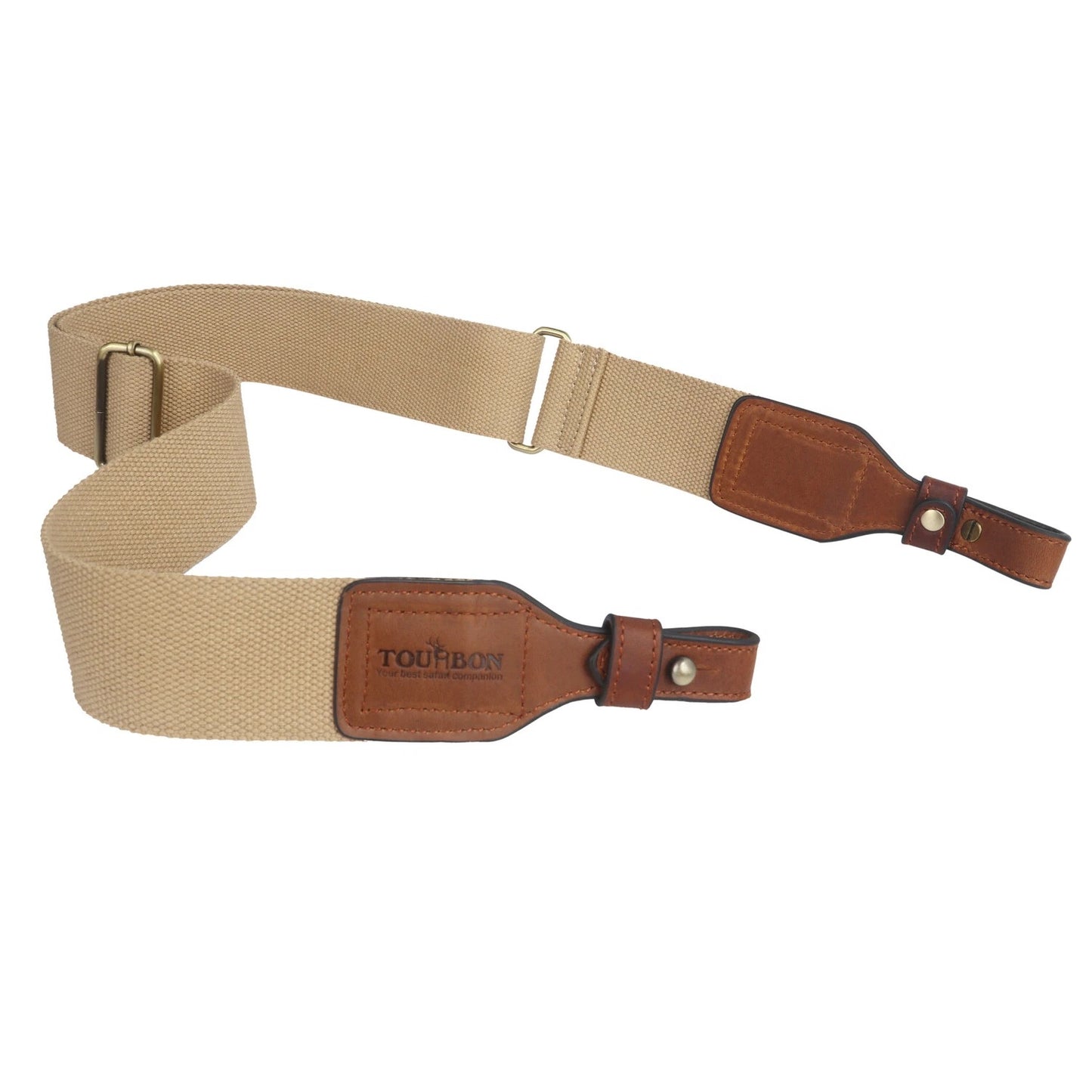 Tourbon Hunting Sling – Adjustable Cotton Webbing with Genuine Leather for Comfort and Style